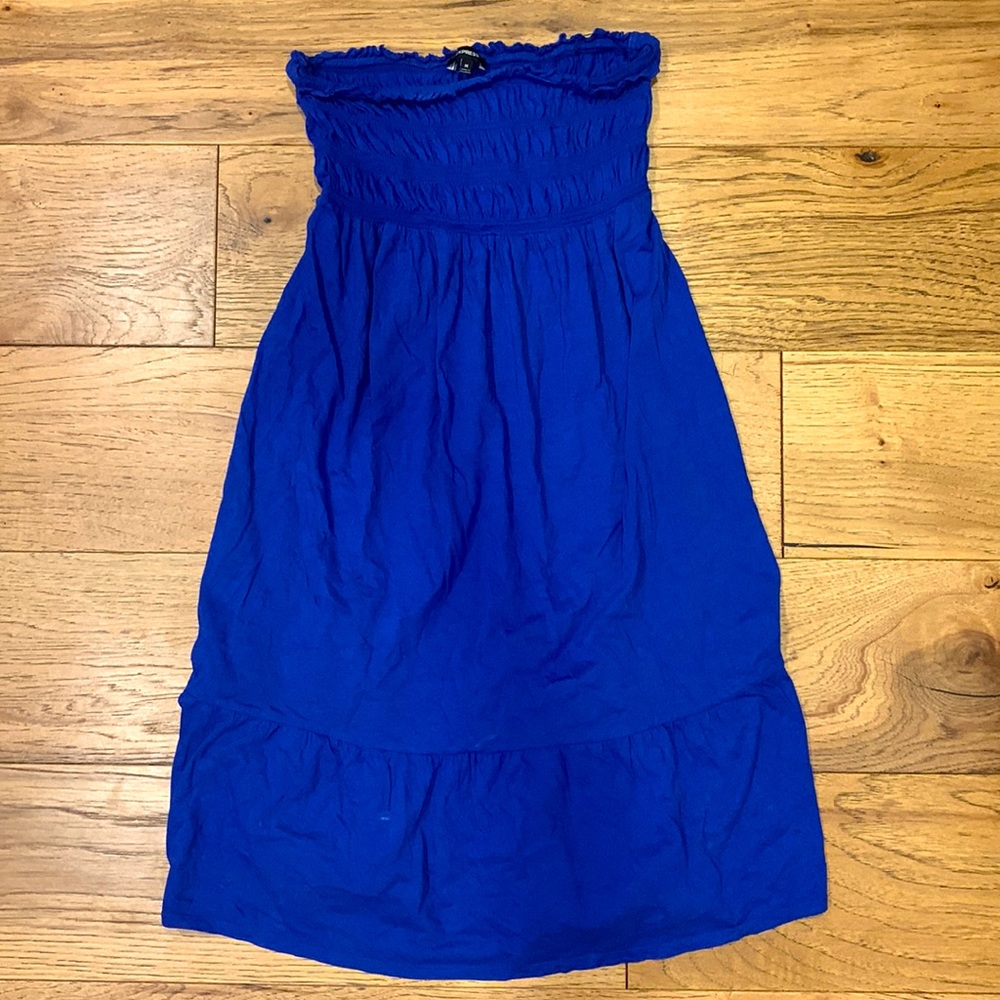 Express Strapless Blue Dress Size Medium